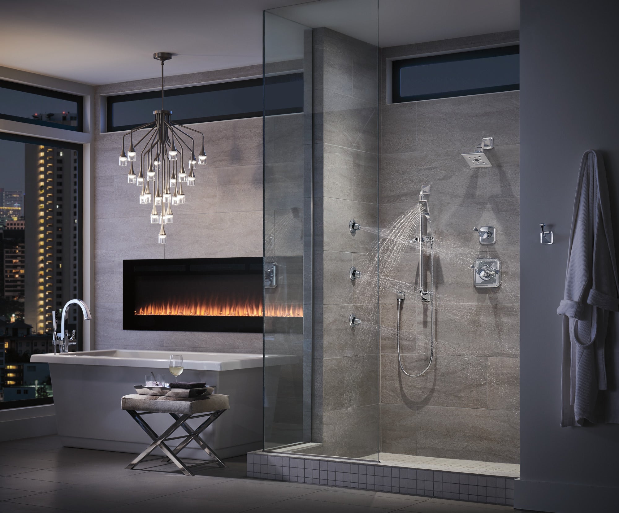 chrome thermostatic shower