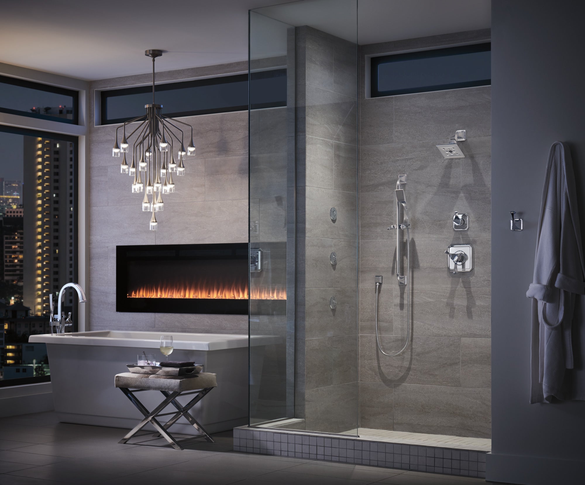chrome thermostatic shower