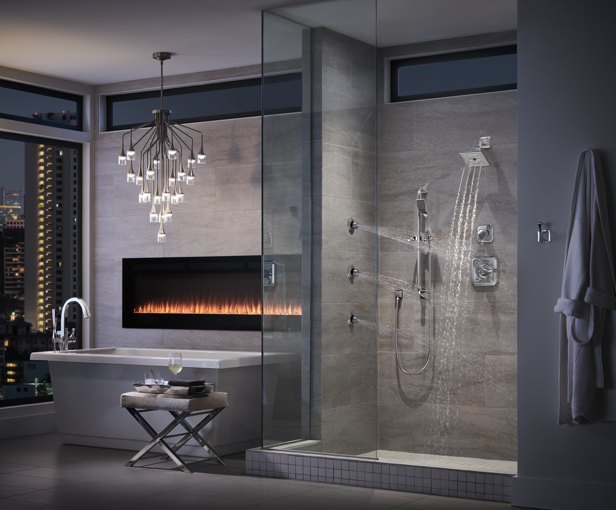 chrome thermostatic shower