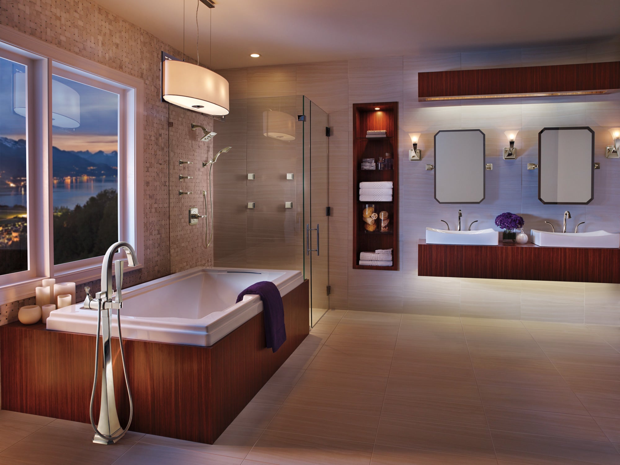 polished nickel shower arm