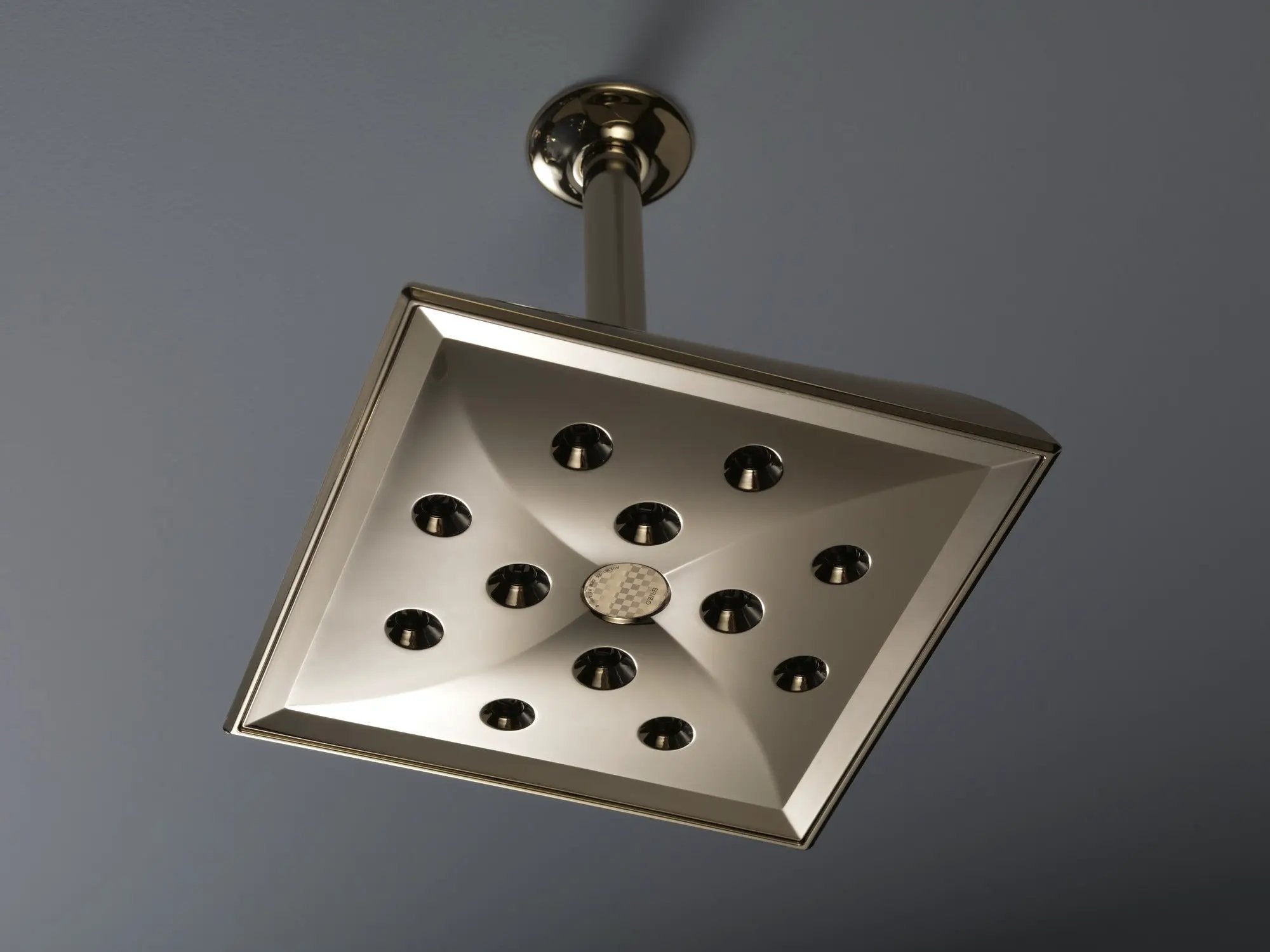 polished nickel shower arm and flange