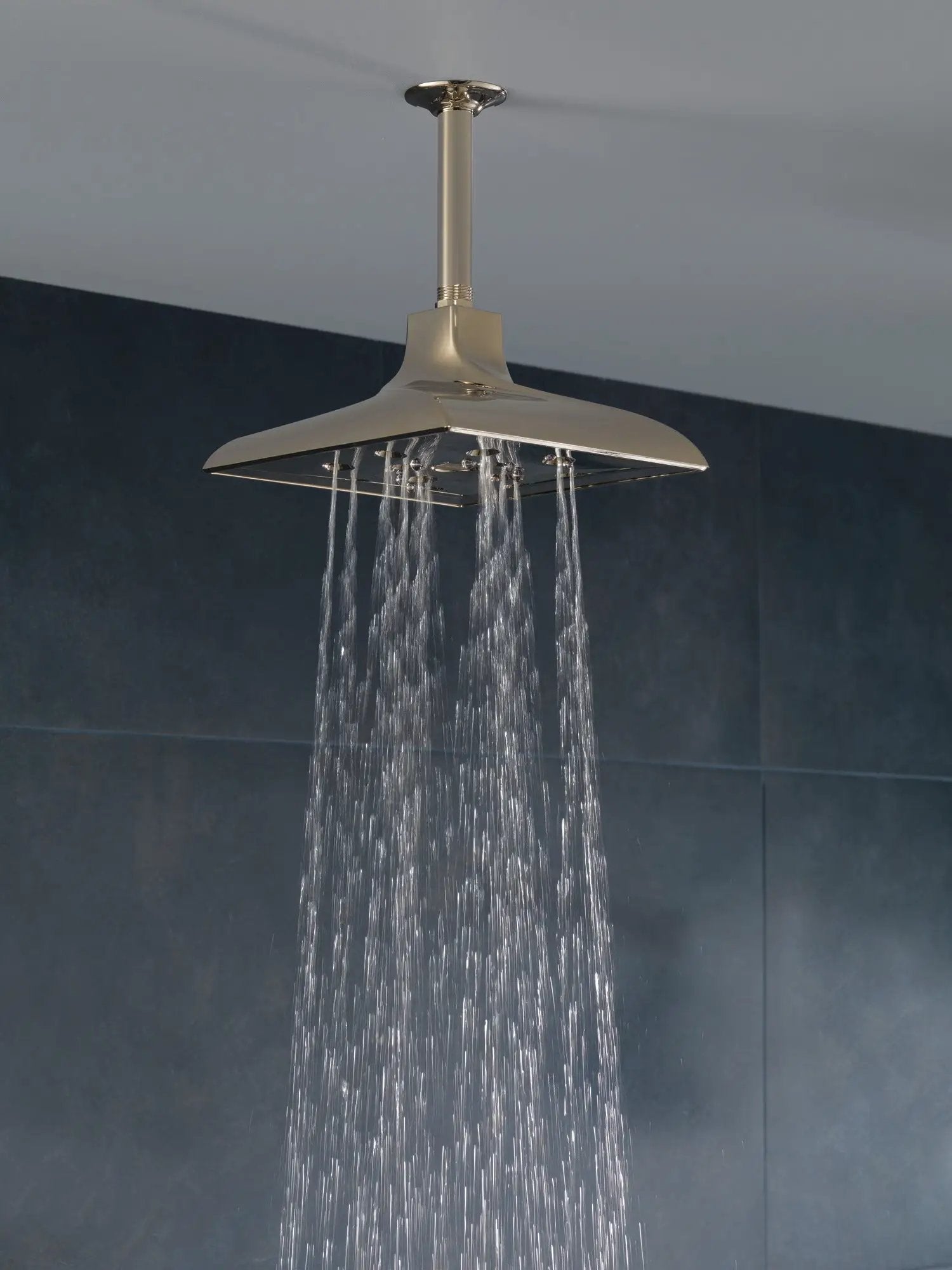 polished nickel shower arm and flange