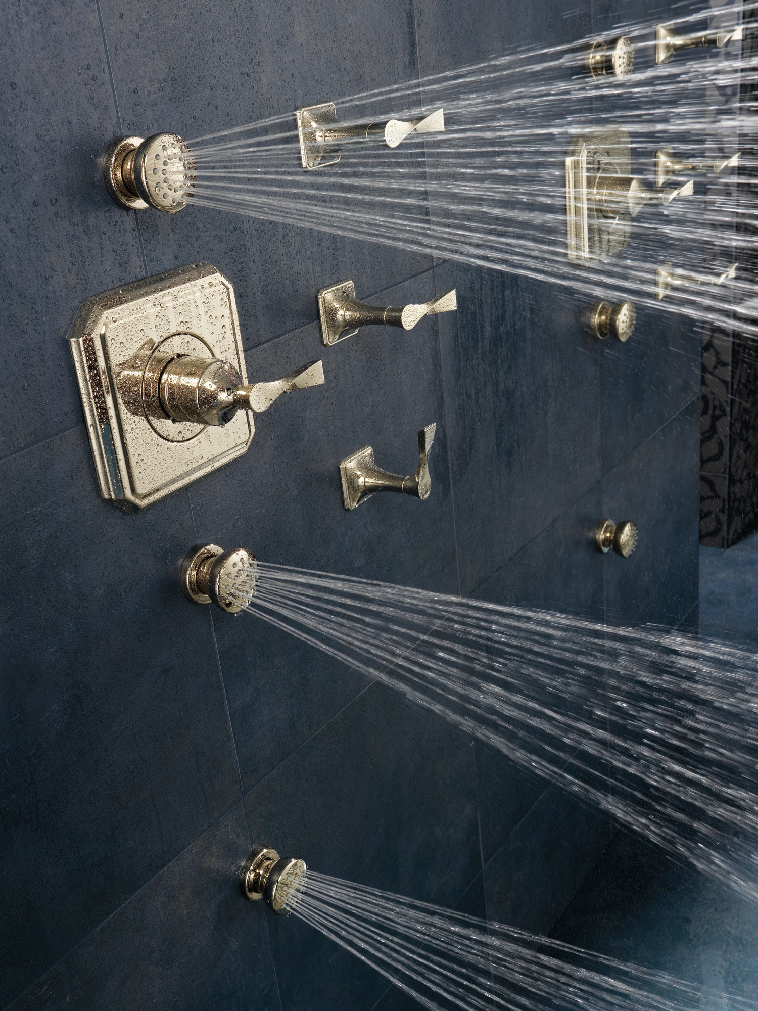 polished nickel body spray