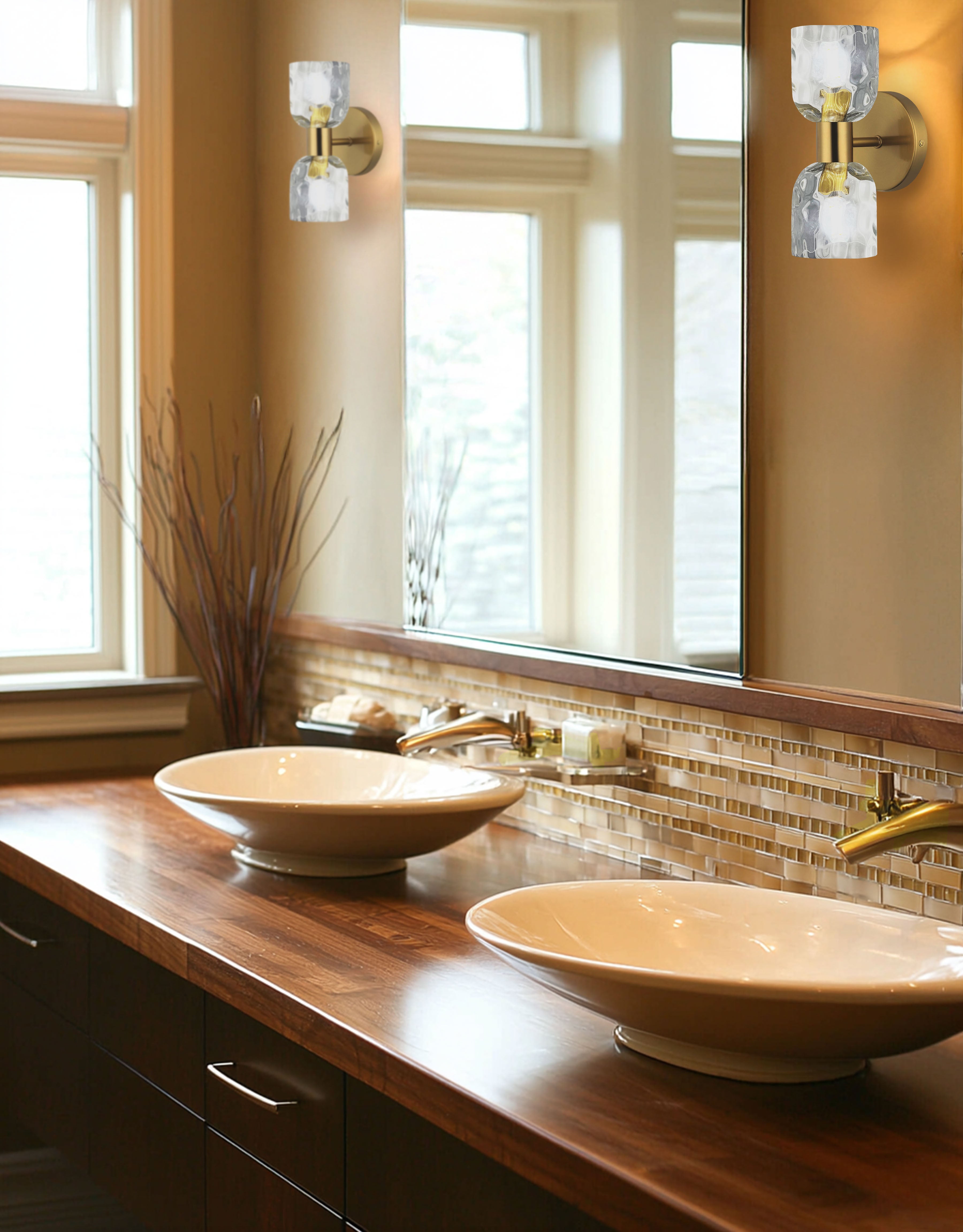 aged brass wall mount