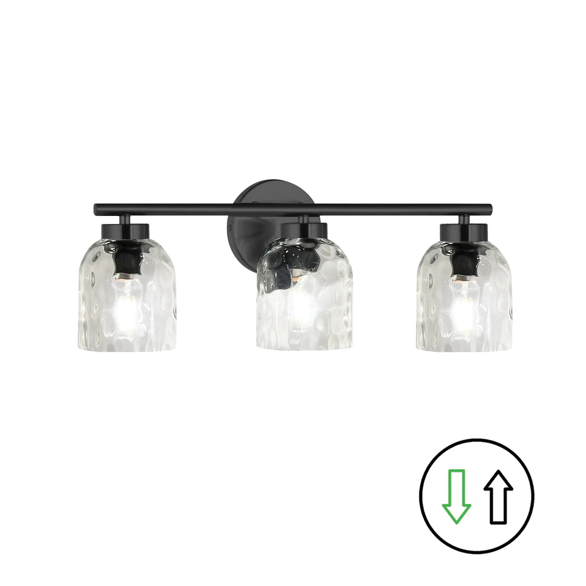 Dainolite 3 Light Vanity with Clear Glass by Dainolite