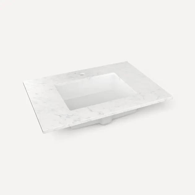 Robern Quartz Stone Vanity Top, 31"x 3/4"x 22"Center Undercounter Single Hole Sink by Robern