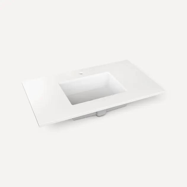 Robern Quartz Stone Vanity Top, 37"x 3/4"x 22"Center Undercounter Single Hole Sink by Robern