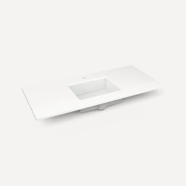 Robern Quartz Stone Vanity Top, 49"x 3/4"x 22" Center Undercounter Single Hole Sink by Robern