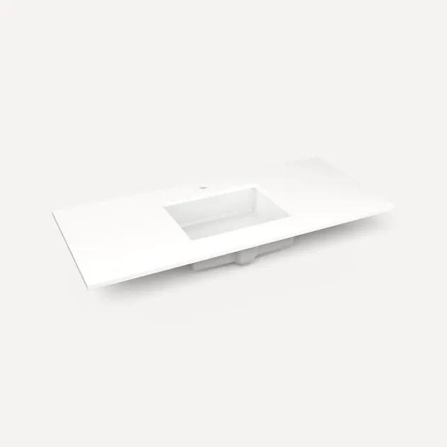 Robern Quartz Stone Vanity Top, 49"x 3/4"x 22" Center Undercounter Single Hole Sink by Robern