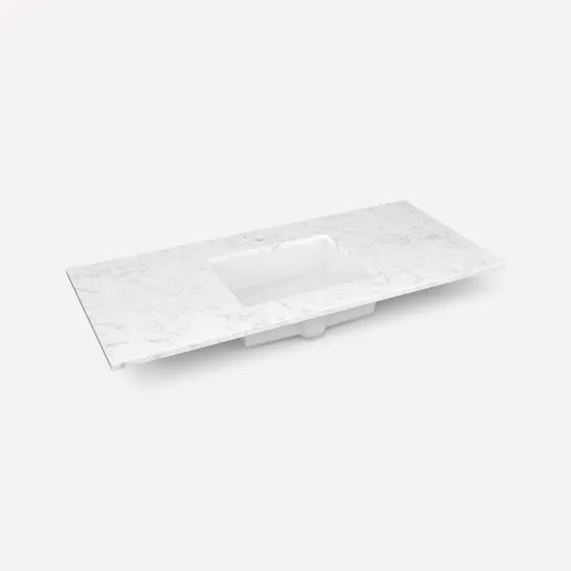 Robern Quartz Stone Vanity Top, 49"x 3/4"x 22" Center Undercounter Single Hole Sink by Robern