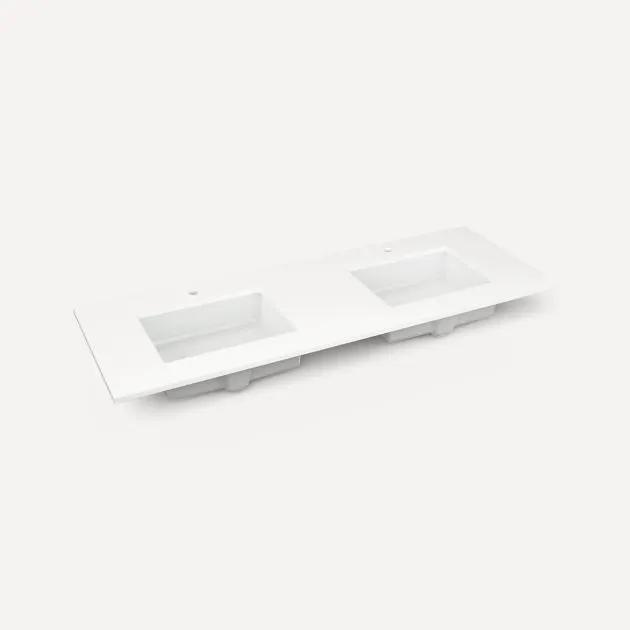 Robern Quartz Stone Vanity Top 61"x 3/4"x 22"Double Undercounter Single Hole Sink by Robern