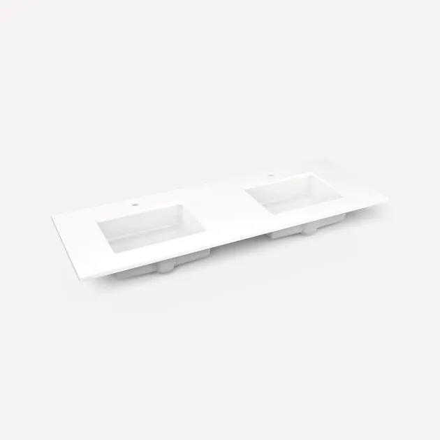 Robern Quartz Stone Vanity Top 61"x 3/4"x 22"Double Undercounter Single Hole Sink by Robern