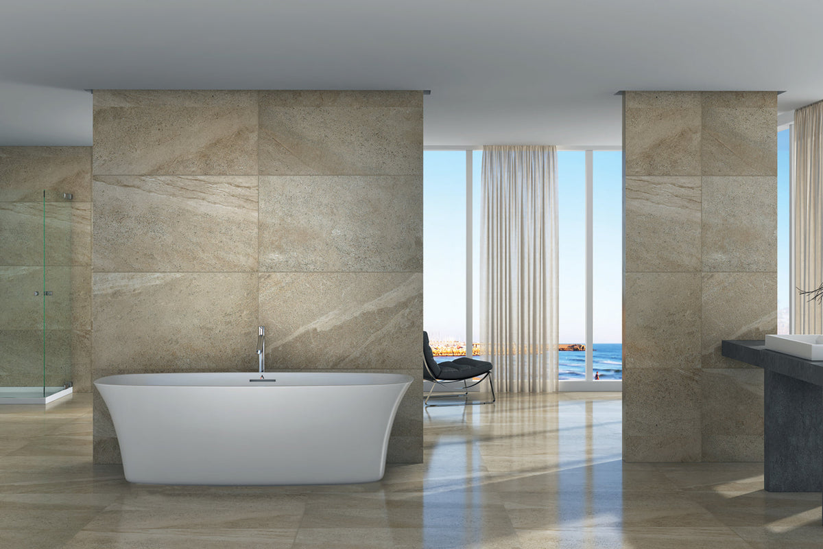 matte white freestanding bathtub