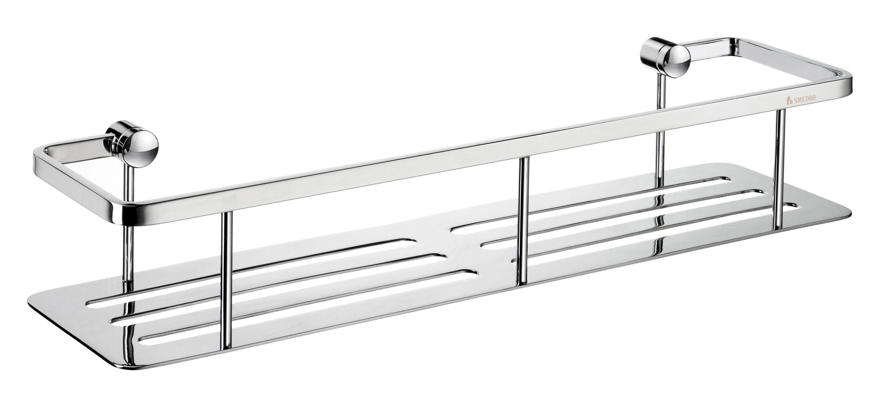 polished chrome shower basket