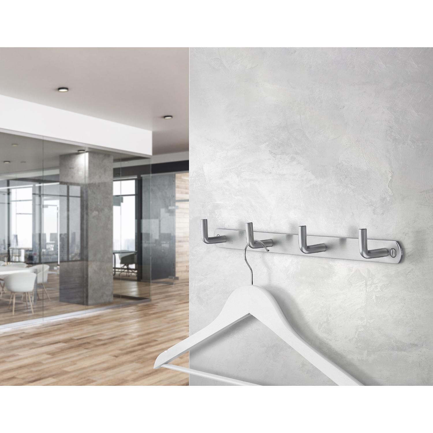 brushed stainless steel coat rack