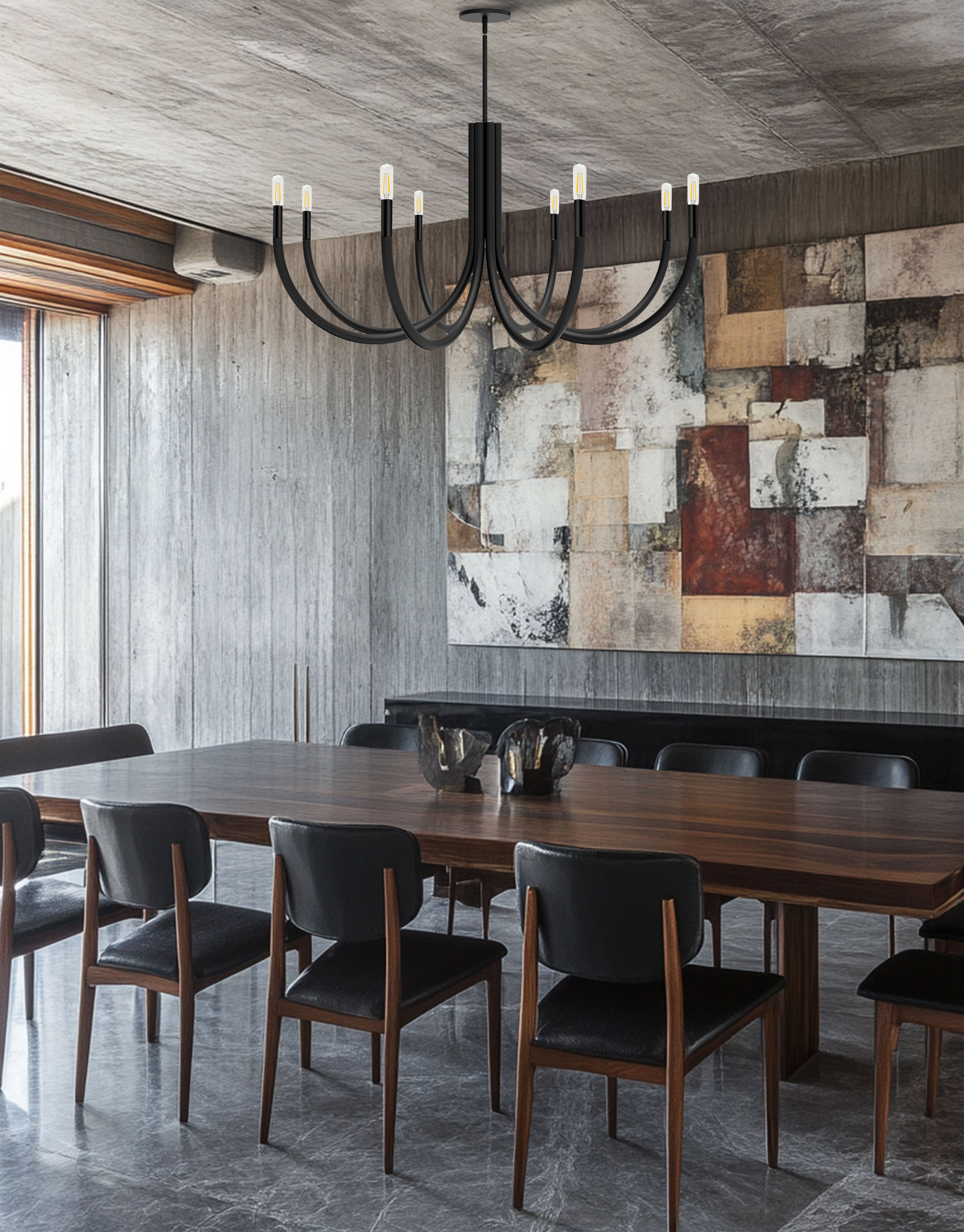 matte black chandeliers