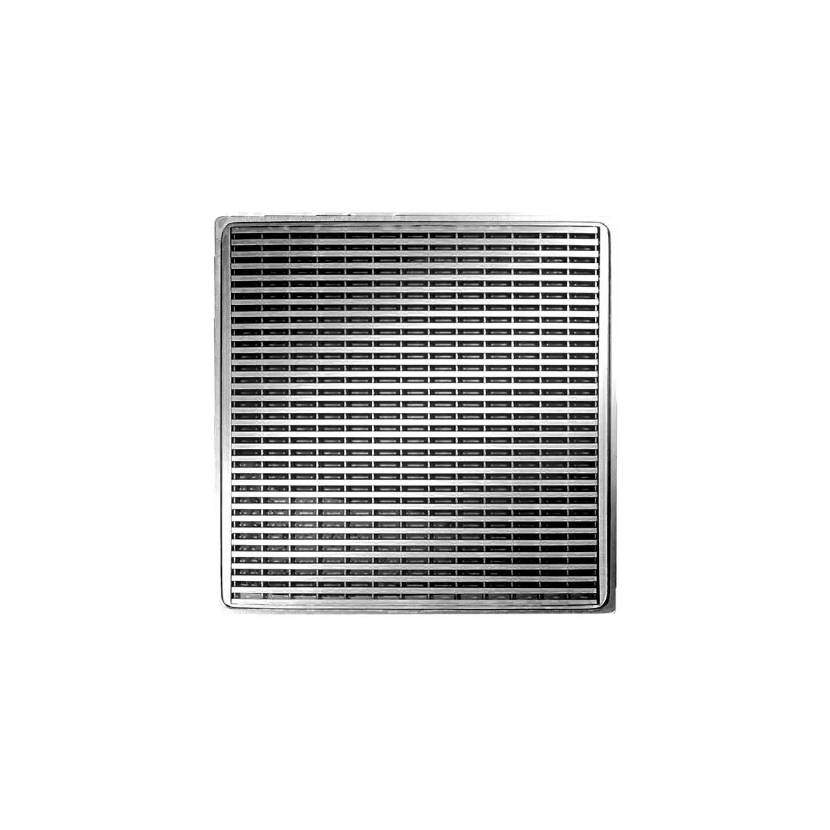 Infinity Drain 4" x 4" WD 4 Complete Kit with Wedge Wire Pattern Decorative Plate with Cast Iron Drain Body, 2" Outlet by Infinity Drain