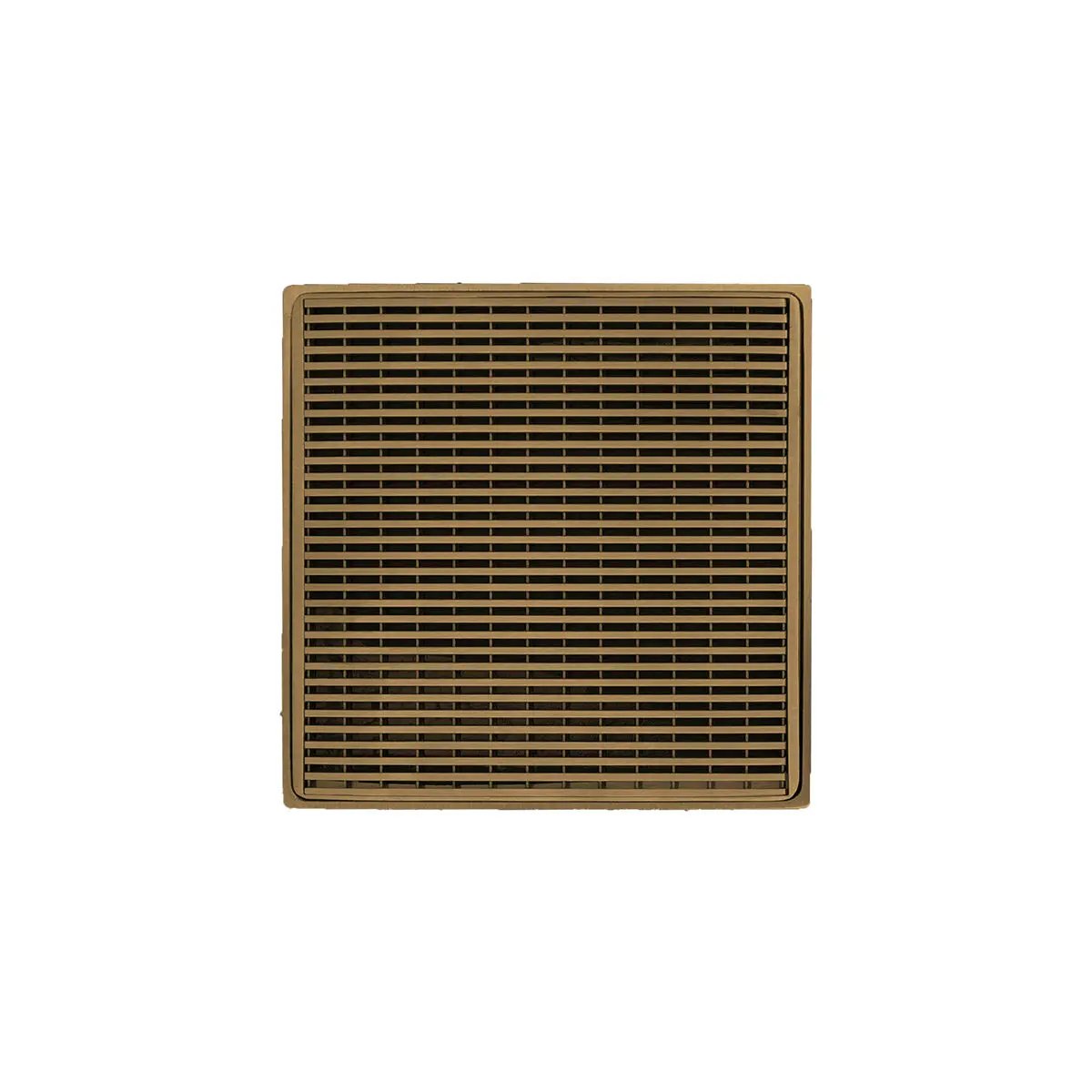 Infinity Drain 4" x 4" WD 4 Complete Kit with Wedge Wire Pattern Decorative Plate with PVC Drain Body, 2" Outlet by Infinity Drain