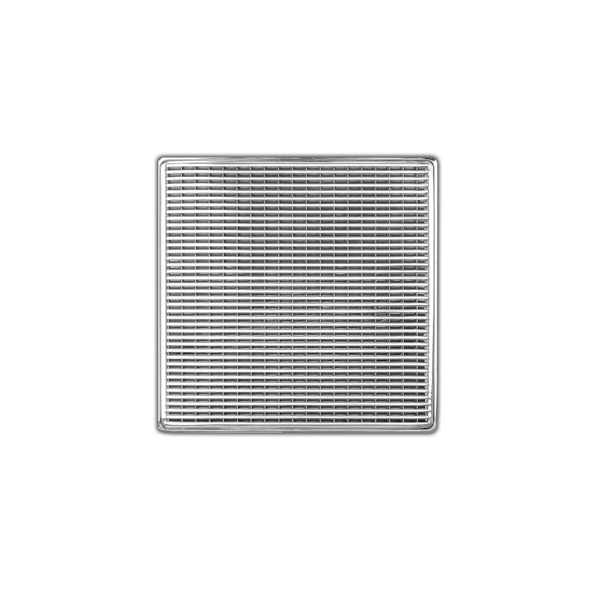 Infinity Drain 5" x 5" WD 5 High Flow Complete Kit with Wedge Wire Pattern Decorative Plate with Cast Iron Drain Body, 3" No-Hub Outlet