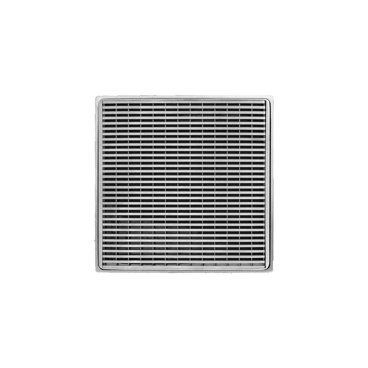 Infinity Drain 4" x 4" WDB 4 Complete Kit with Wedge Wire Pattern Decorative Plate with ABS Bonded Flange Drain Body, 2", 3" and 4" Outlet by Infinity Drain