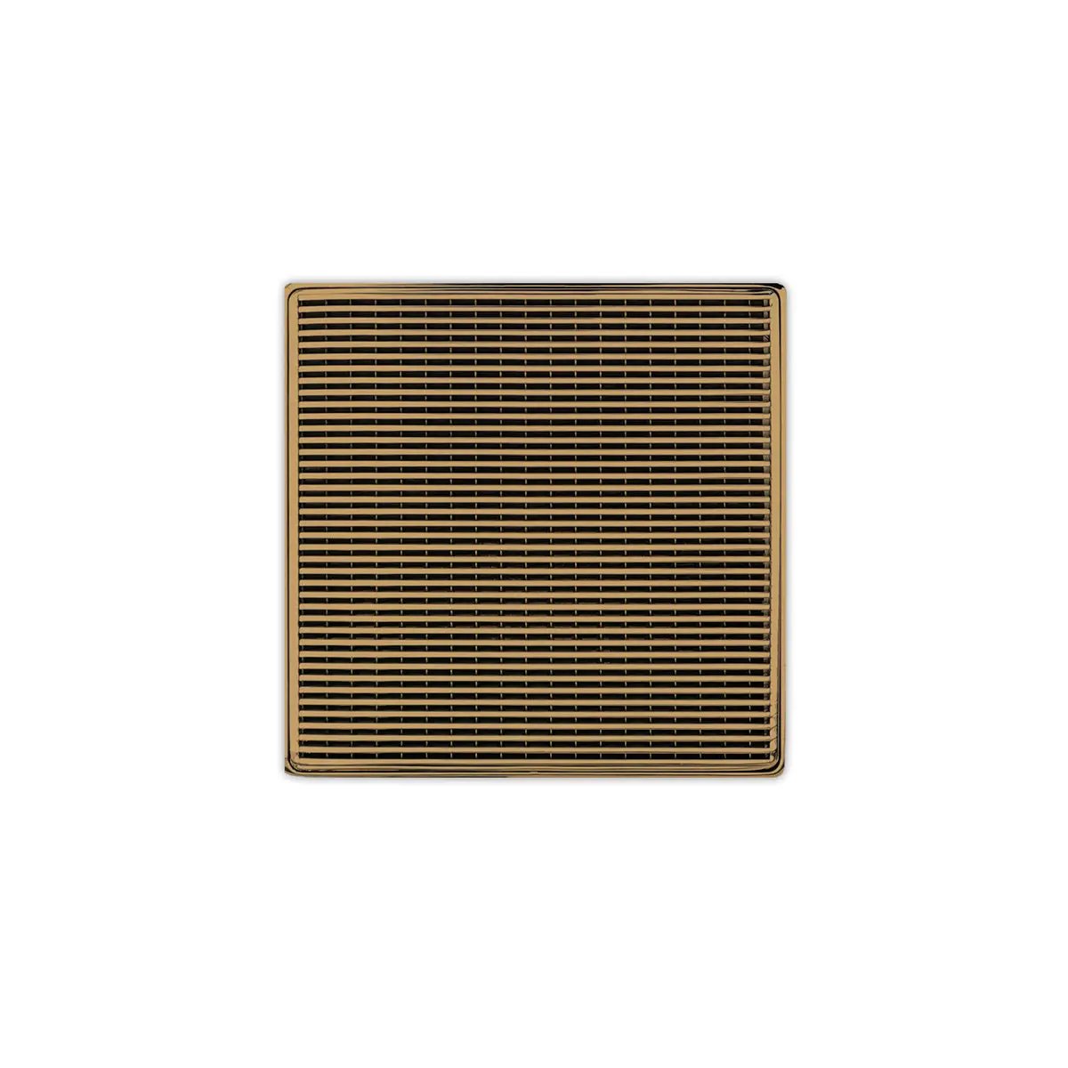 Infinity Drain 5" x 5" WDB 5 Complete Kit with Wedge Wire Pattern Decorative Plate with Stainless Steel Bonded Flange Drain Body, 2" No Hub Outlet by Infinity Drain