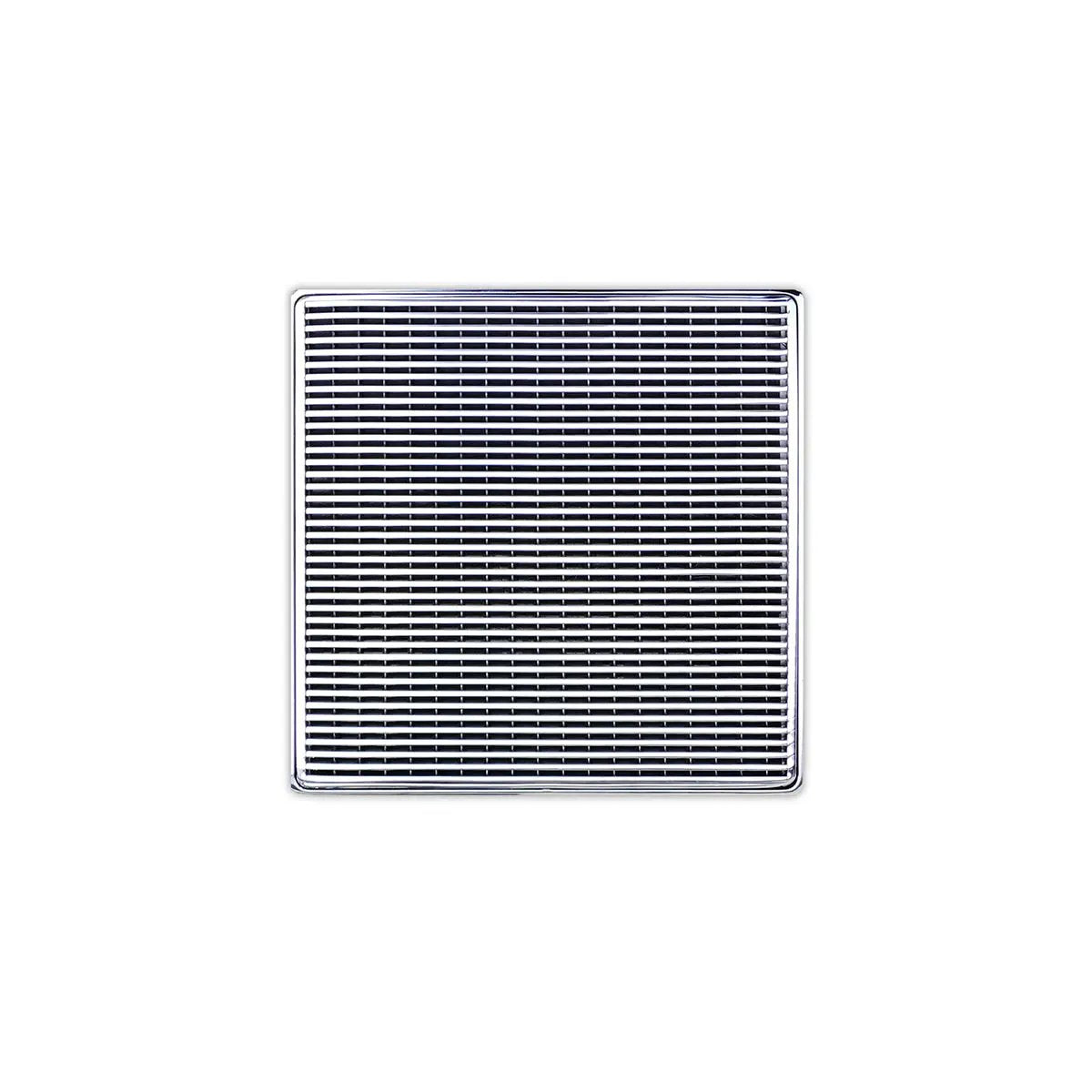 Infinity Drain 5" x 5" WDB 5 Complete Kit with Wedge Wire Pattern Decorative Plate with Stainless Steel Bonded Flange Drain Body, 2" No Hub Outlet by Infinity Drain