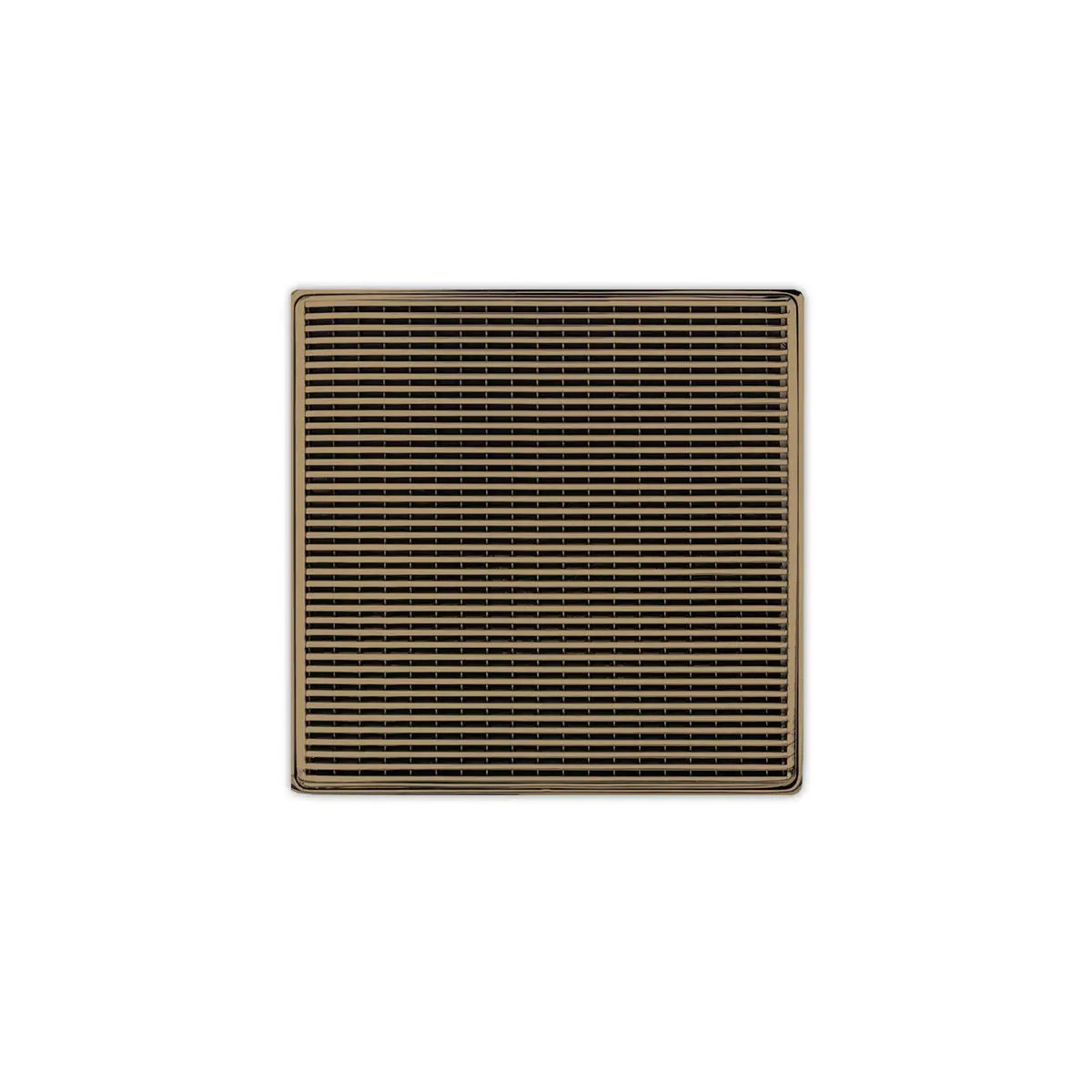Infinity Drain 5" x 5" WDB 5 Complete Kit with Wedge Wire Pattern Decorative Plate with Stainless Steel Bonded Flange Drain Body, 2" No Hub Outlet by Infinity Drain