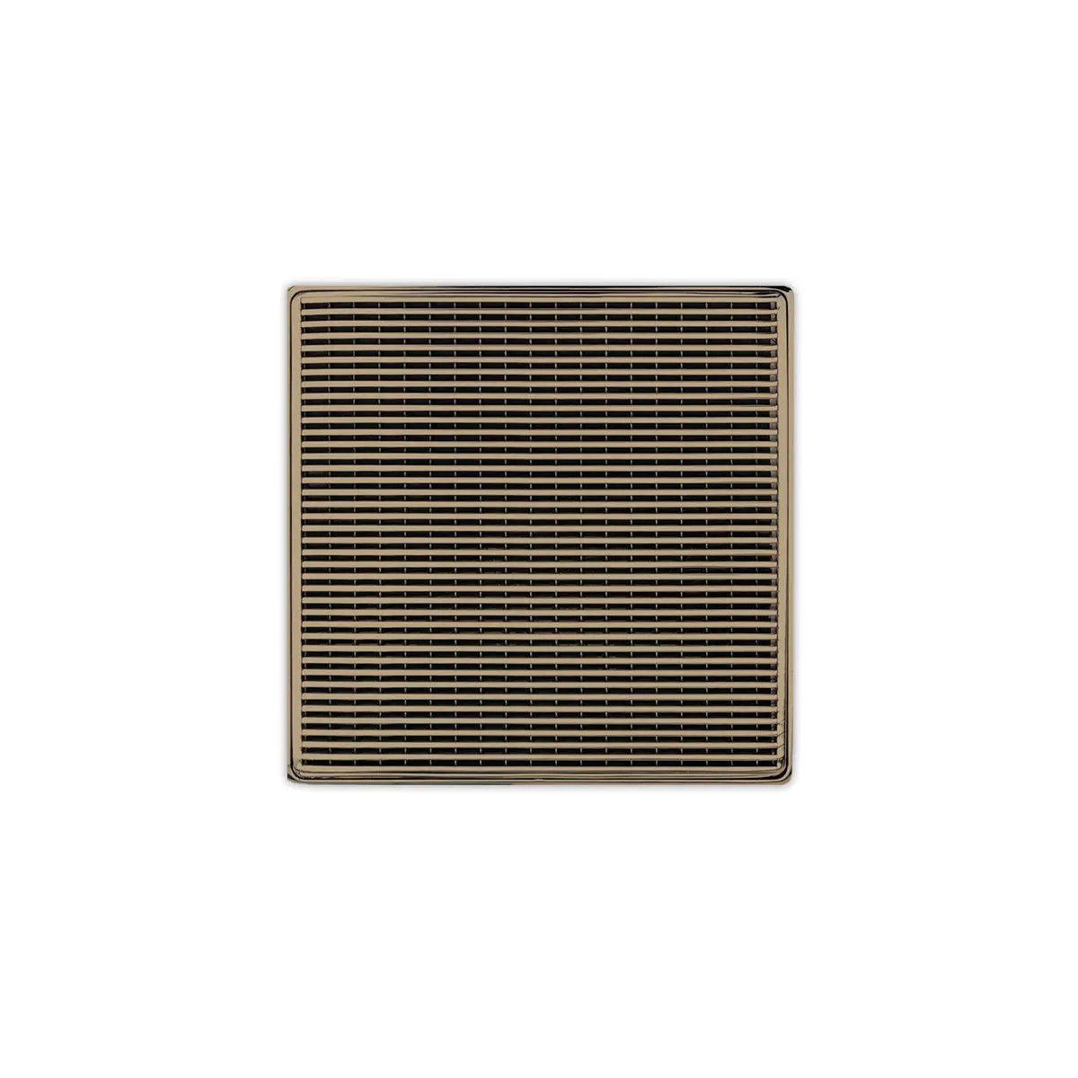 Infinity Drain 5" x 5" WDB 5 Complete Kit with Wedge Wire Pattern Decorative Plate with Stainless Steel Bonded Flange Drain Body, 2" No Hub Outlet by Infinity Drain
