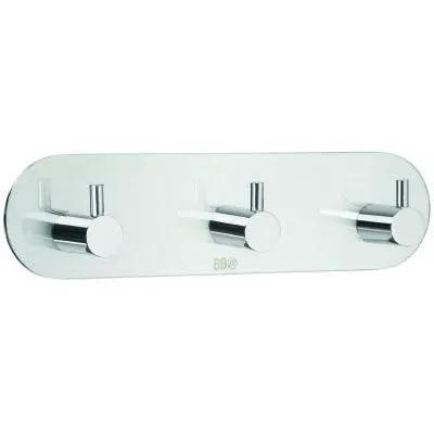 polished stainless steel triple hook