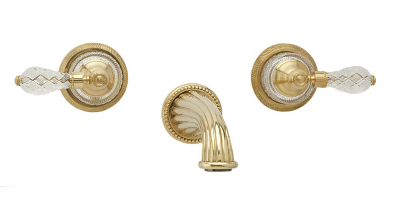 polished brass lavatory set