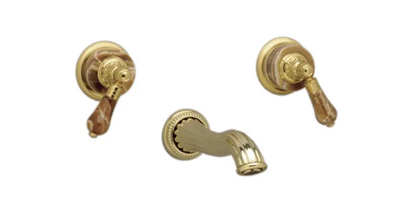 polished brass lavatory set
