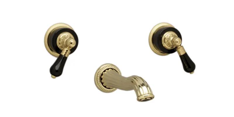polished brass lavatory set