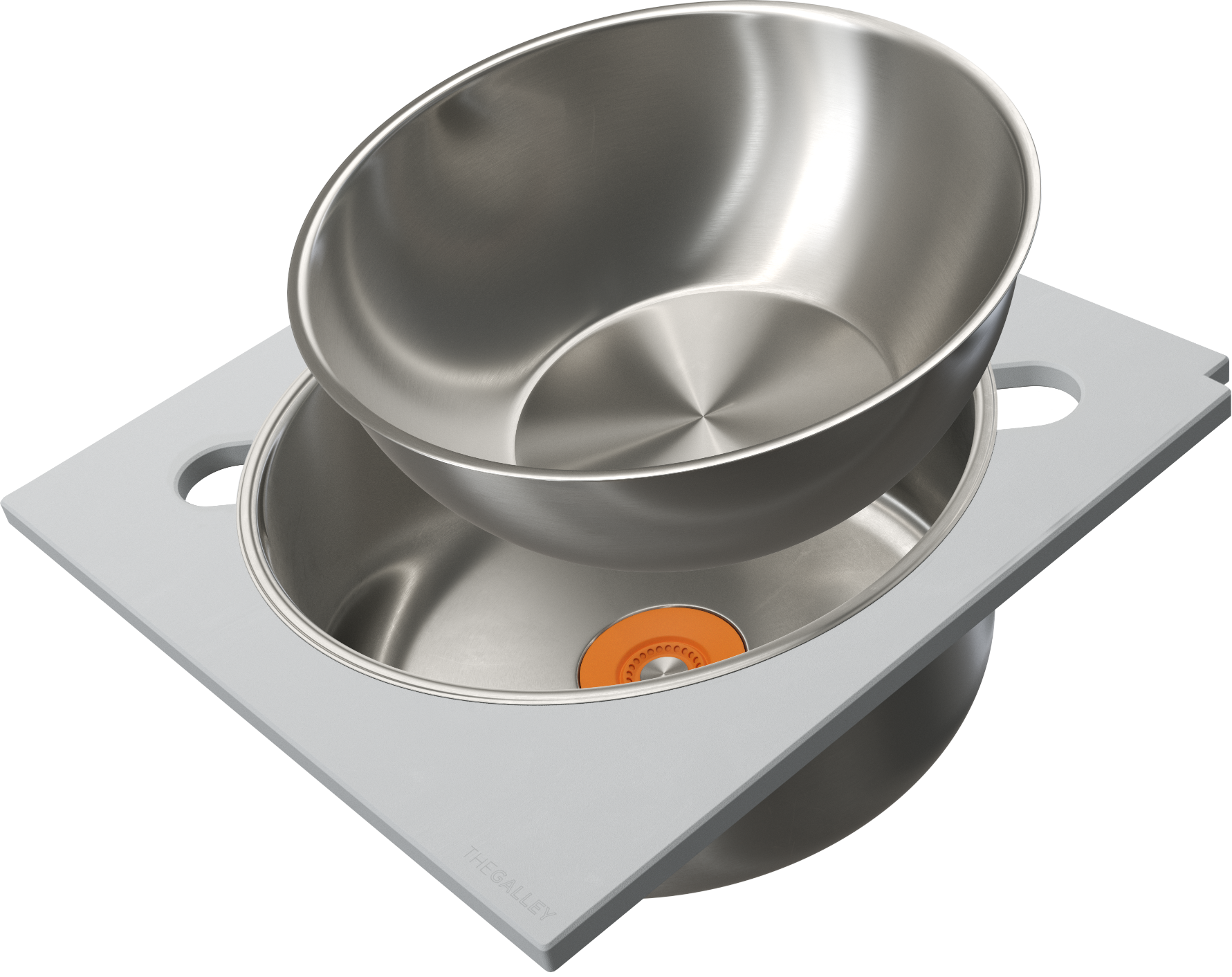 The Galley Lower Tier Corner Wash and Serve Set with Wash Basin and Large Serving Bowl, Platform by The Galley
