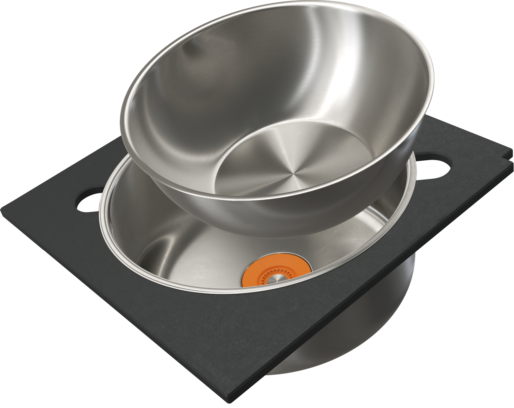 The Galley Lower Tier Corner Wash and Serve Set with Wash Basin and Large Serving Bowl, Platform by The Galley