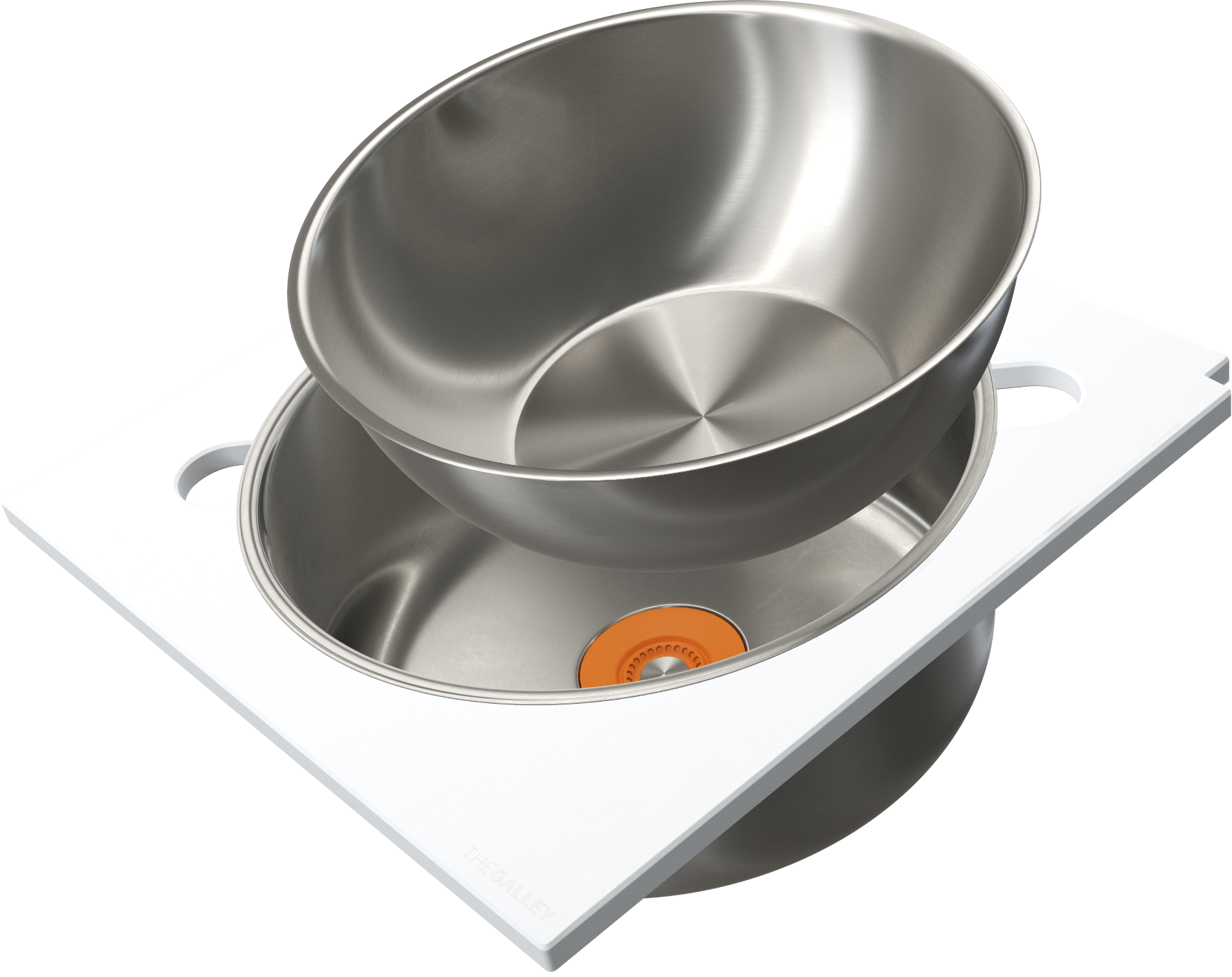 The Galley Lower Tier Corner Wash and Serve Set with Wash Basin and Large Serving Bowl, Platform by The Galley