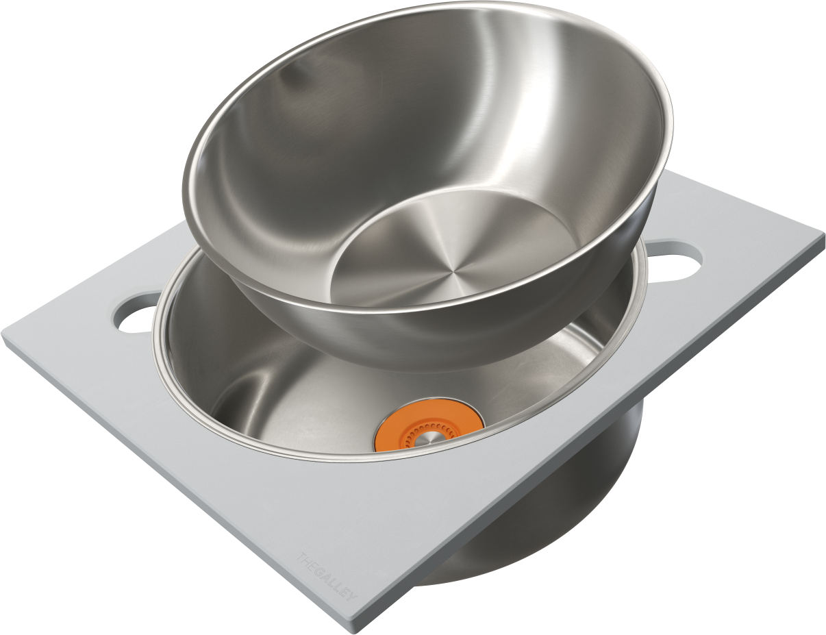The Galley Dual Tier Wash and Serve Set with Wash Basin and Large Serving Bowl, Platform by The Galley