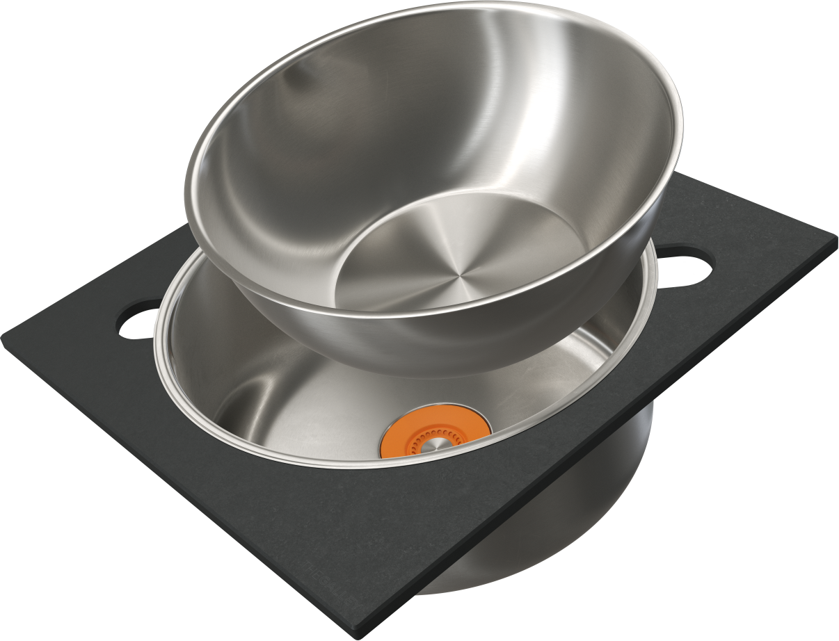 The Galley Dual Tier Wash and Serve Set with Wash Basin and Large Serving Bowl, Platform by The Galley