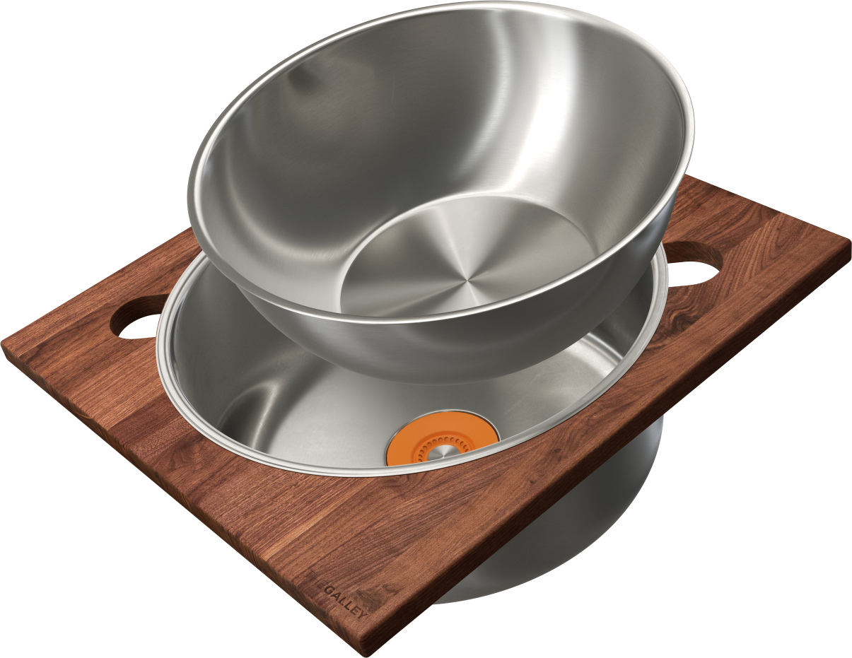 The Galley Dual Tier Wash and Serve Set with Wash Basin and Large Serving Bowl, Platform by The Galley