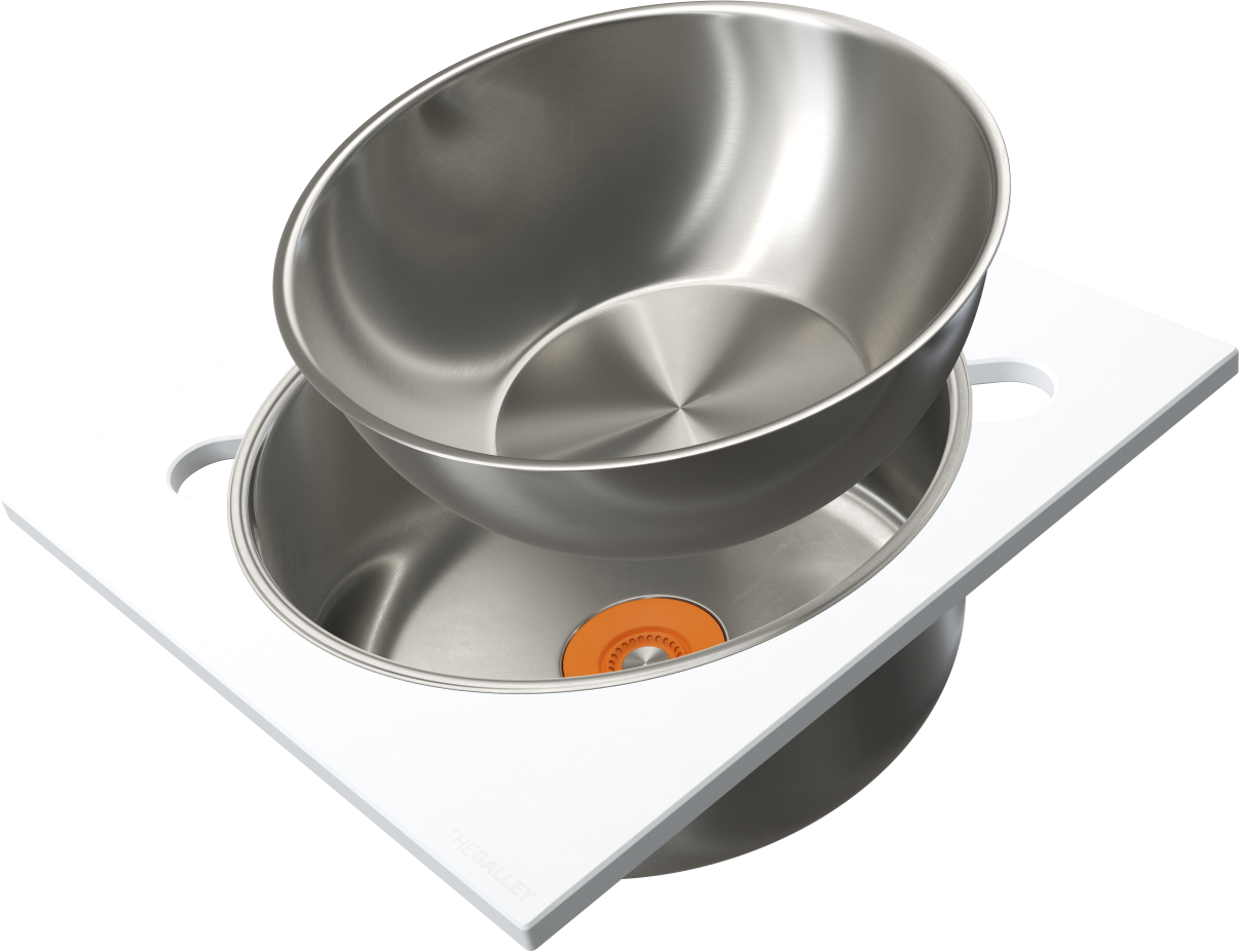 The Galley Dual Tier Wash and Serve Set with Wash Basin and Large Serving Bowl, Platform by The Galley