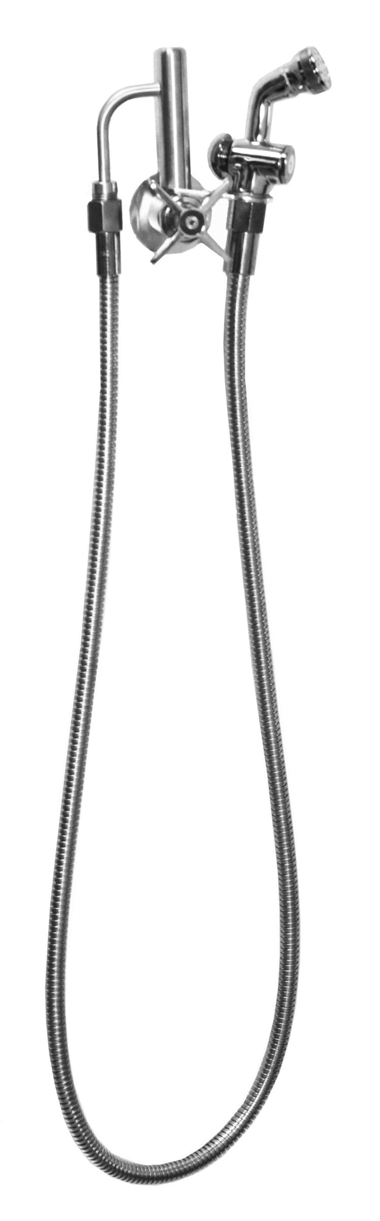 Outdoor Shower Company Wall Mount Single Supply Hand Spray - Cross Handle Valve