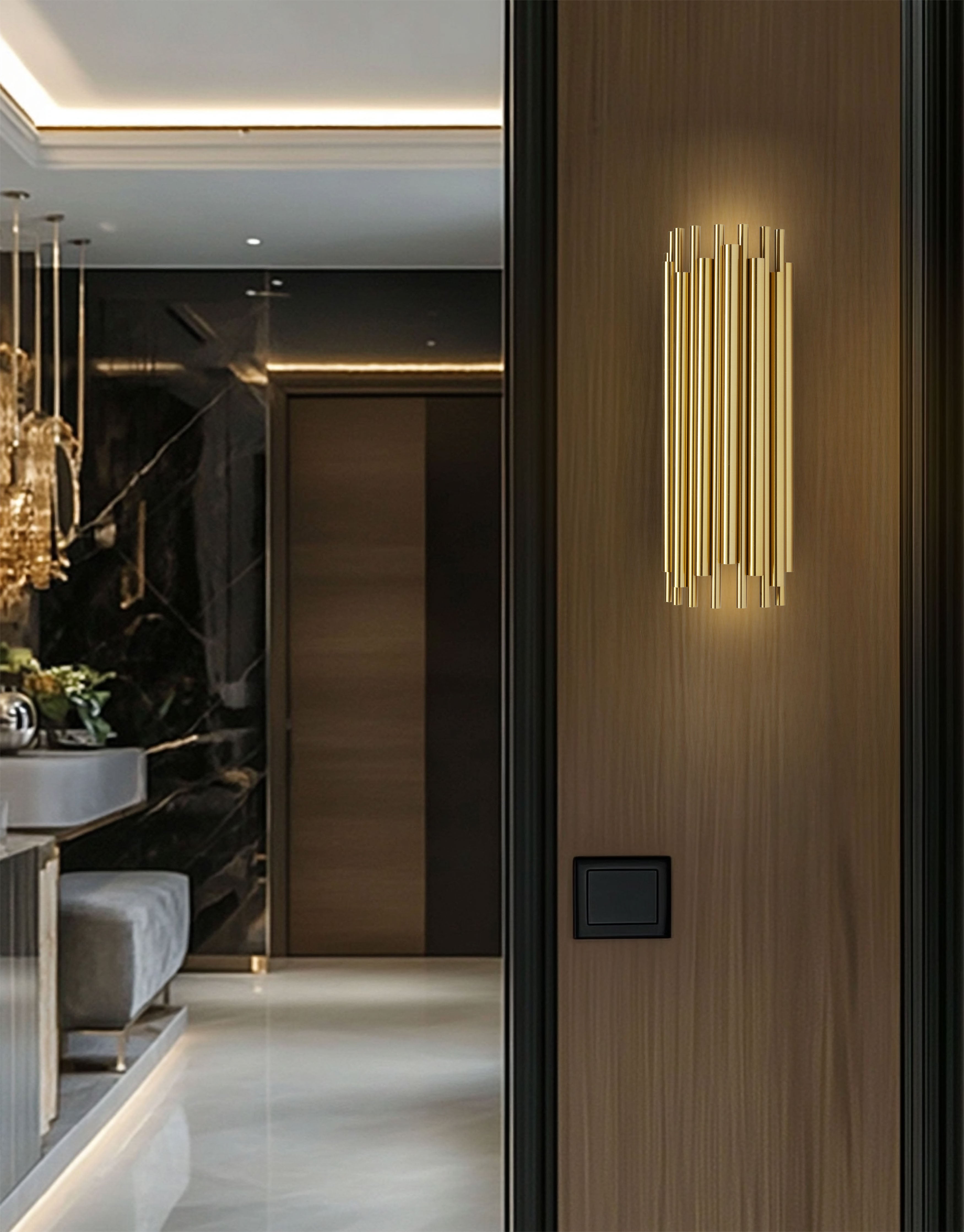 aged brass wall mount