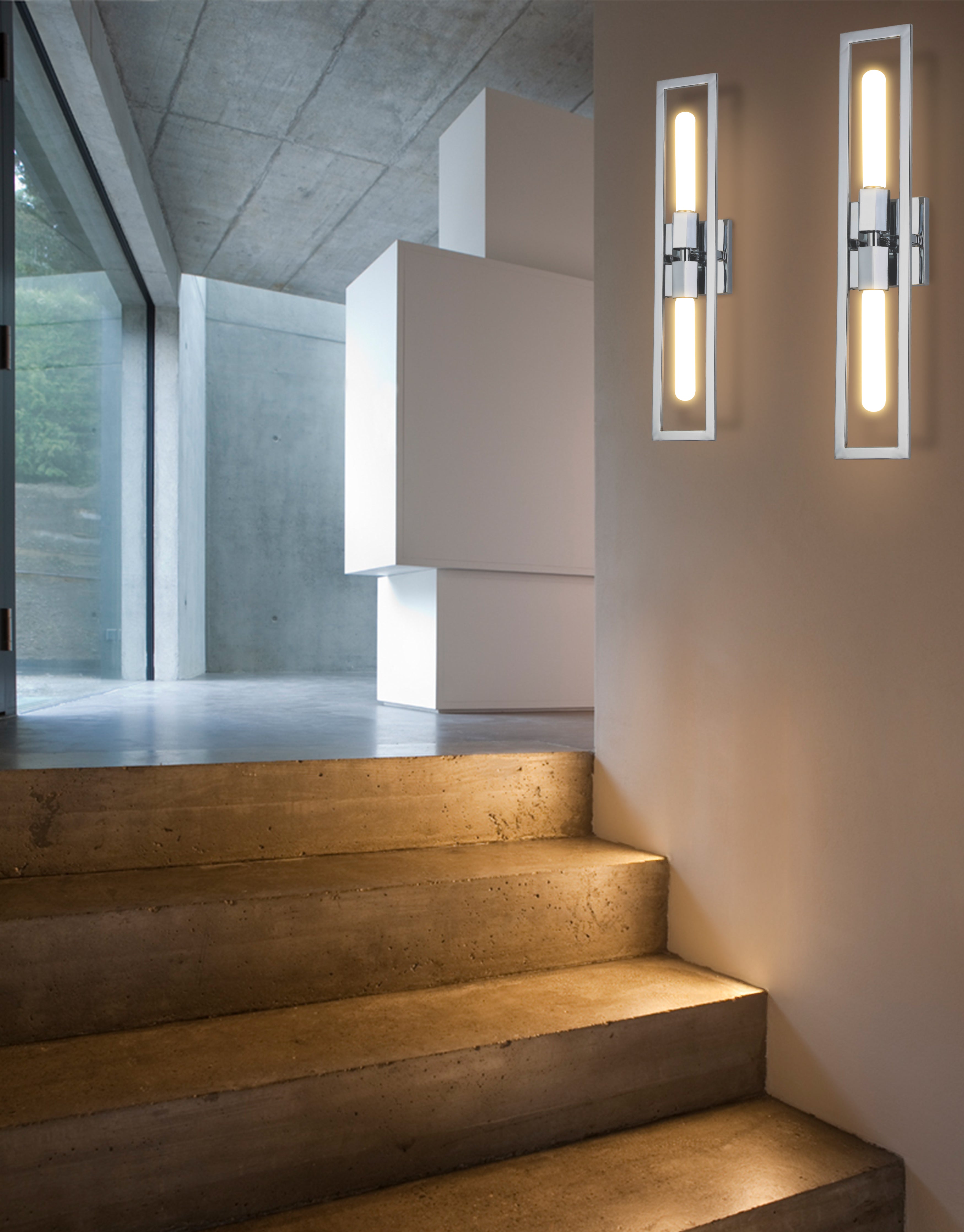 polished chrome wall mount