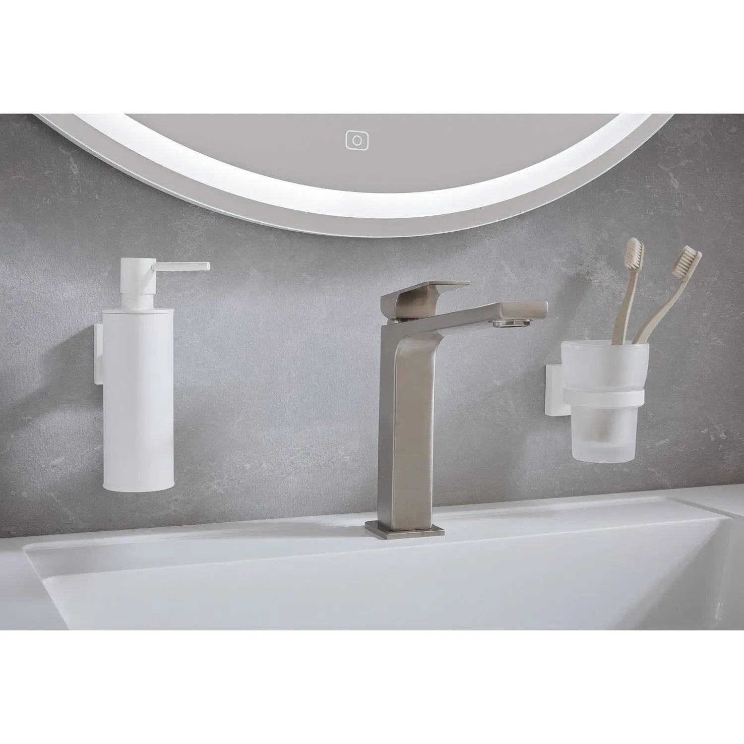white soap dispenser