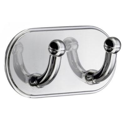 polished chrome double hook