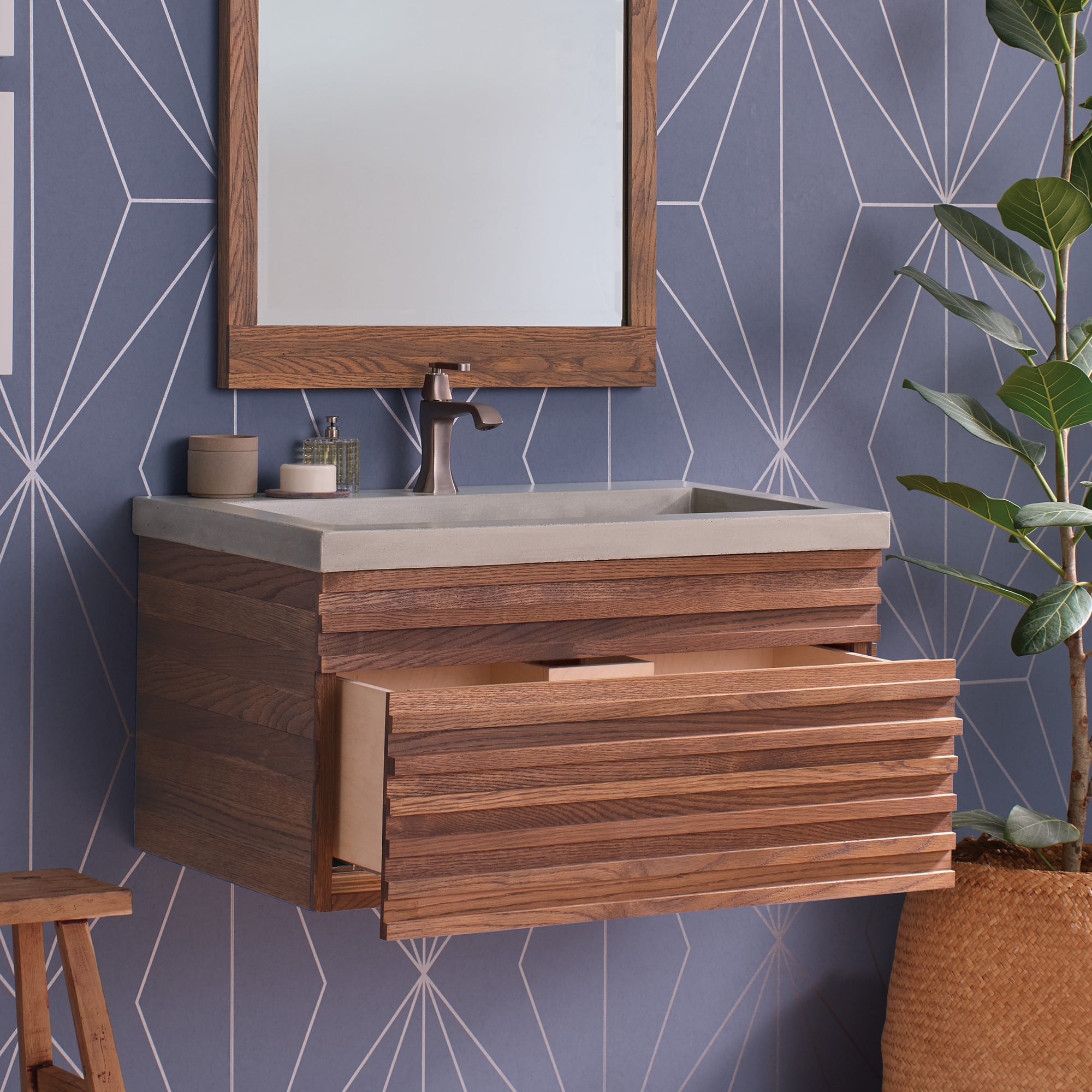 cask oak vanity