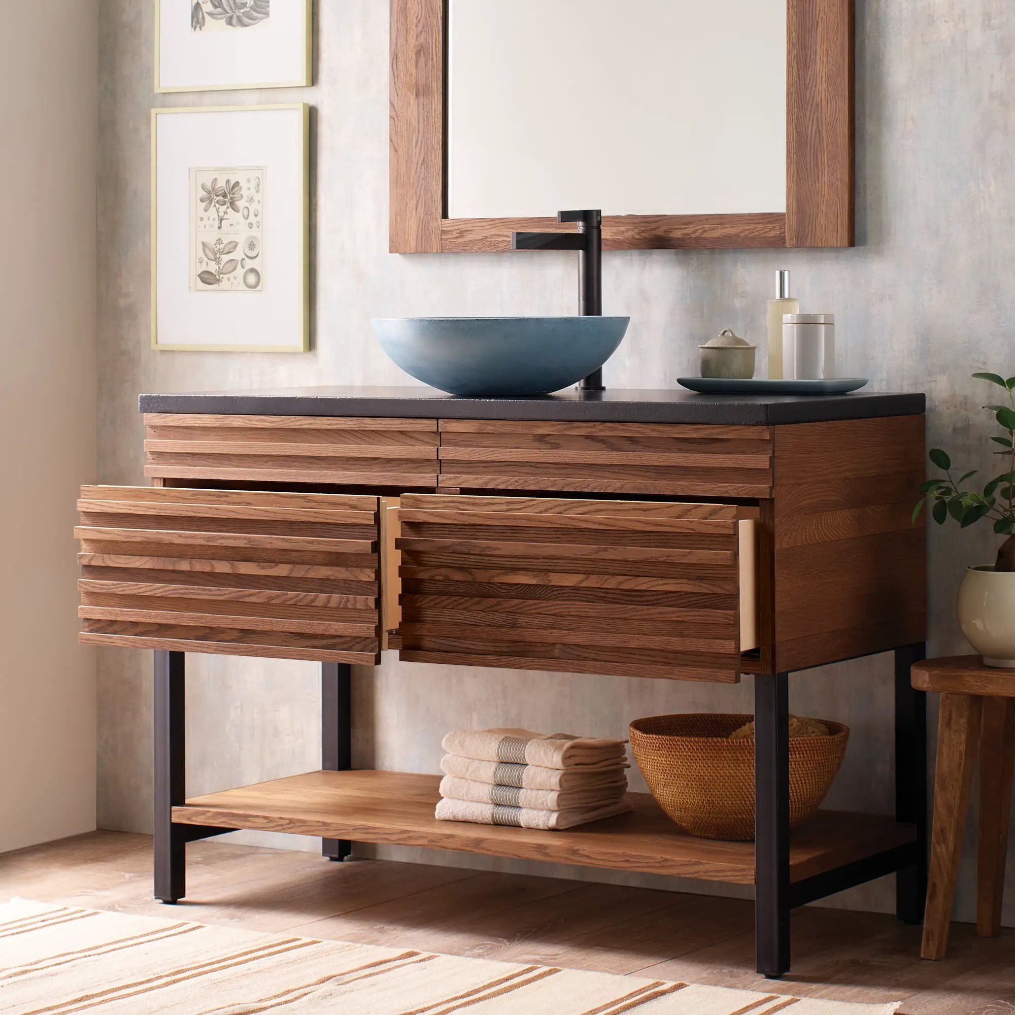 cask oak vanity
