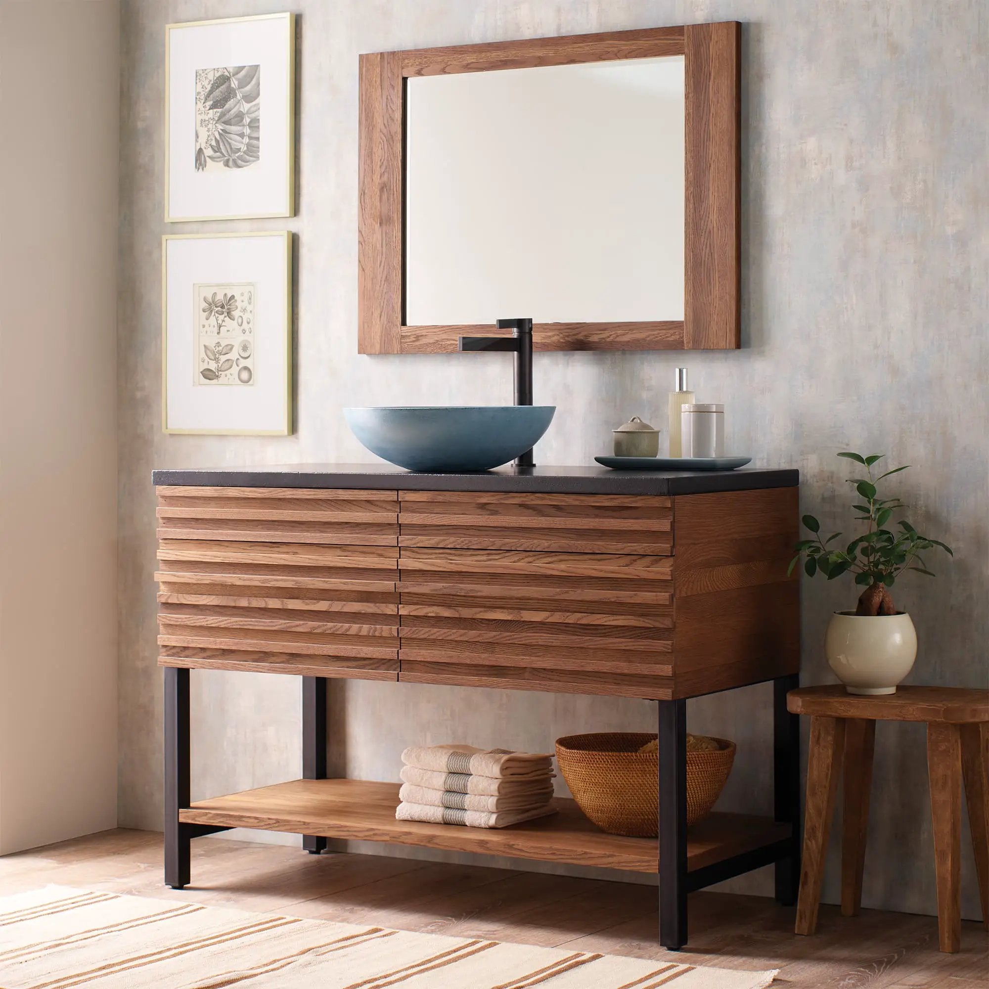 cask oak vanity
