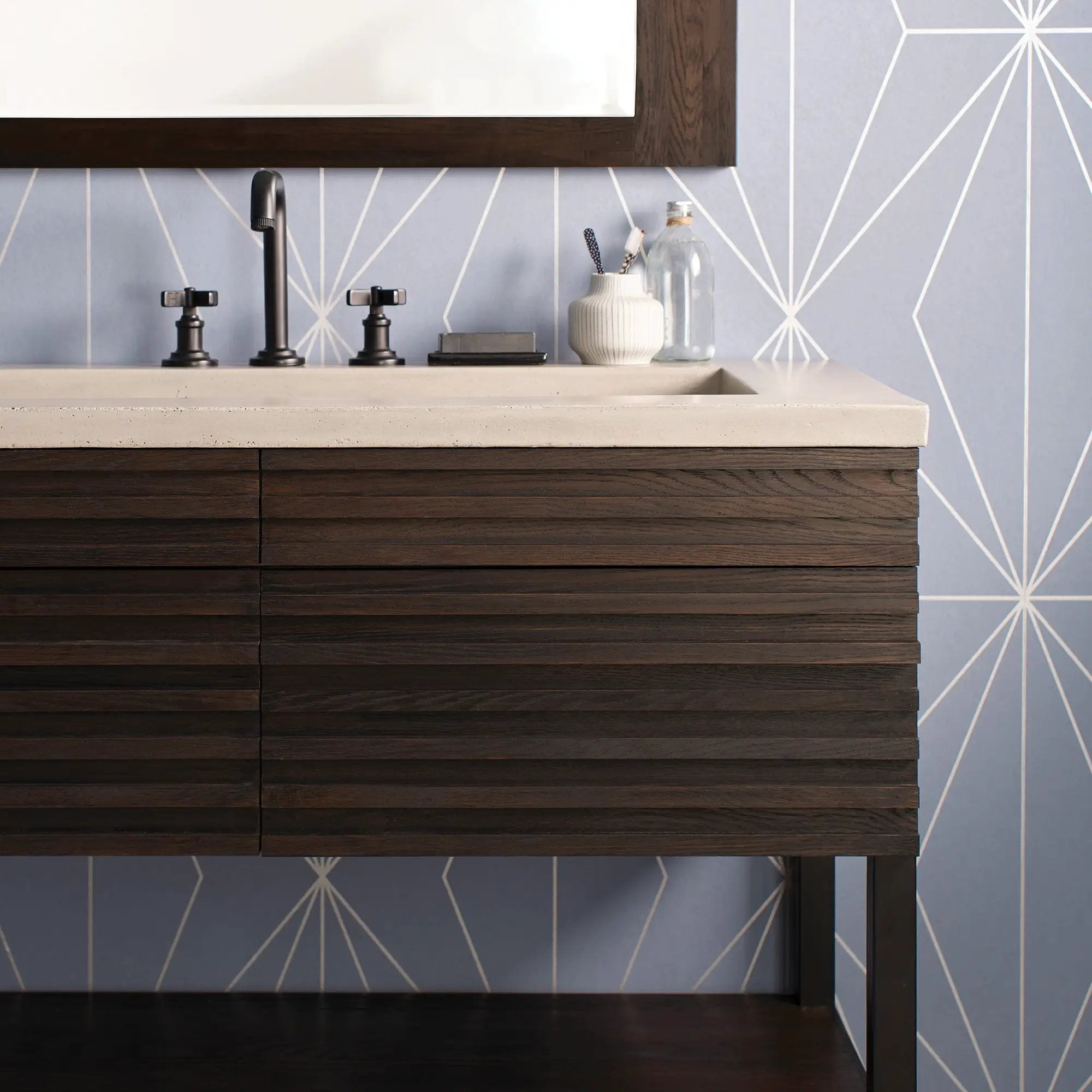 charred oak vanity