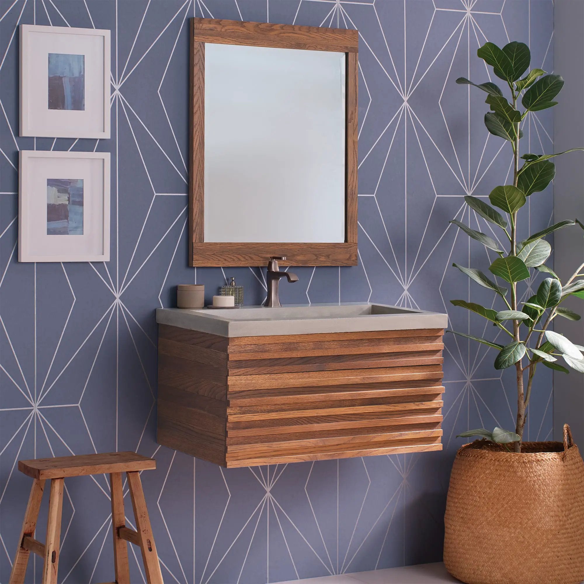 cask oak vanity