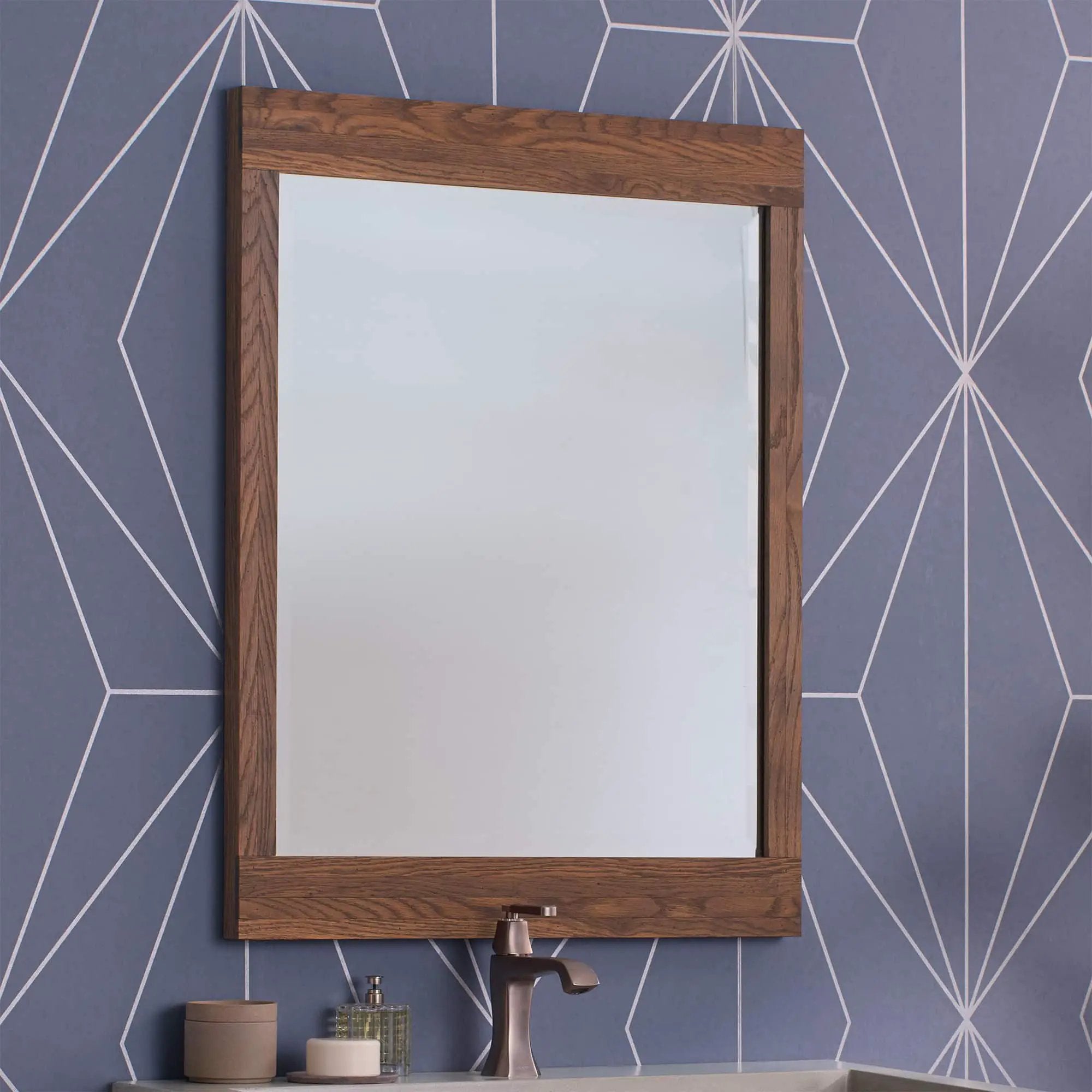 cask oak mirror